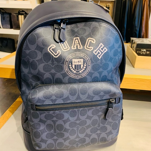 NWT Coach West Backpack In Signature Canvas With Varsity Motif - Picture 8 of 9